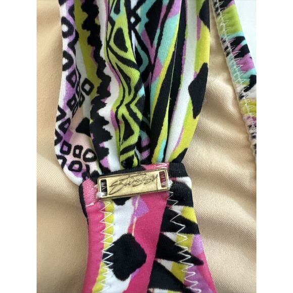 Stussy Women Marilyn Bikini Bottom Size Small Ruched Side Multi Color Rare New - Picture 4 of 5
